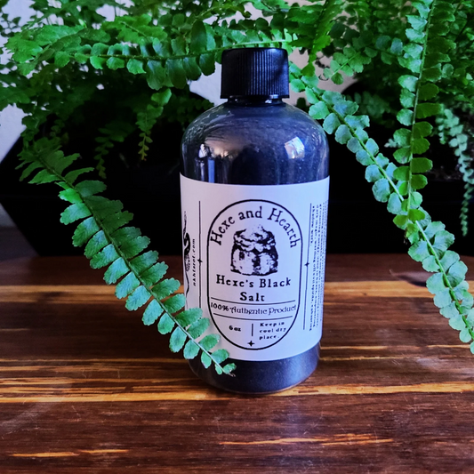 Full Moon Water & Hexe's Black Salt Bundle – 6 oz Ritual Duo with Bonus Crystal for Cleansing, Protection, and Spiritual Growth