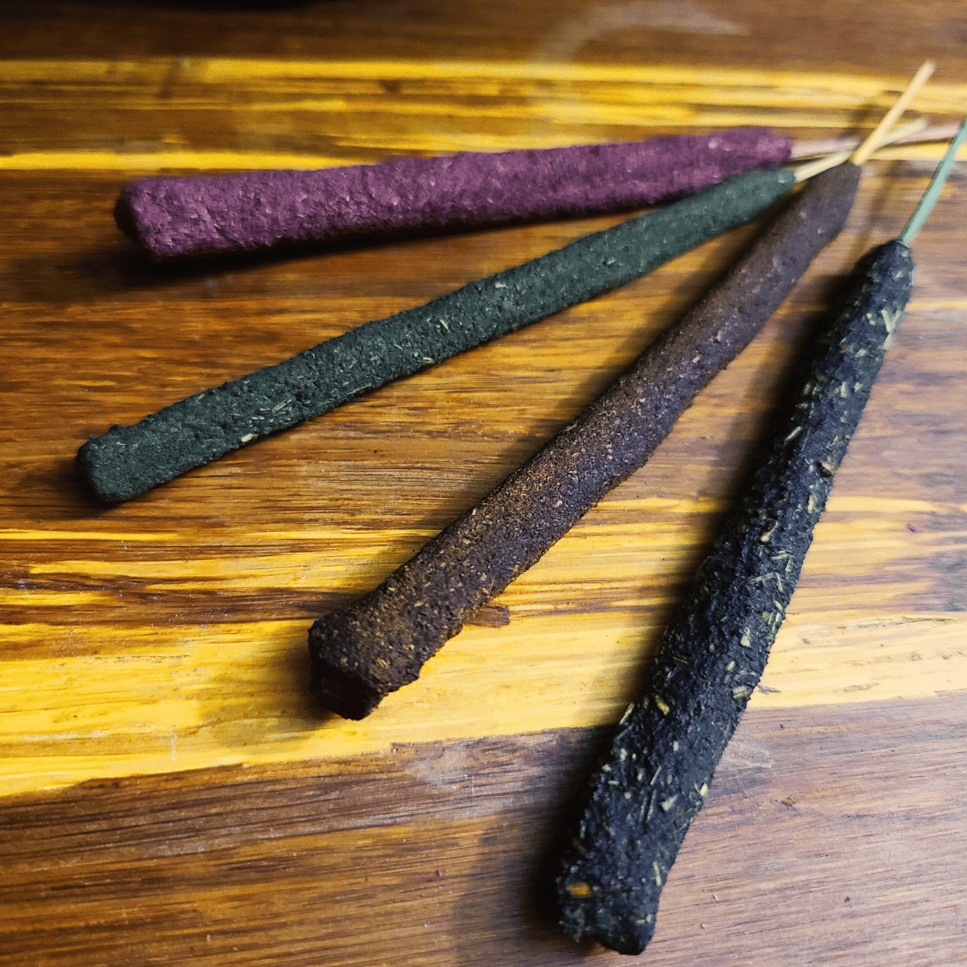 Premium Scent Hand-Rolled Incense Set: Protection, Love, Cleaner & Prosperity - 16 Scented Sticks, Bonus Crystal Aroma Pack Freshener Fragrance Gift