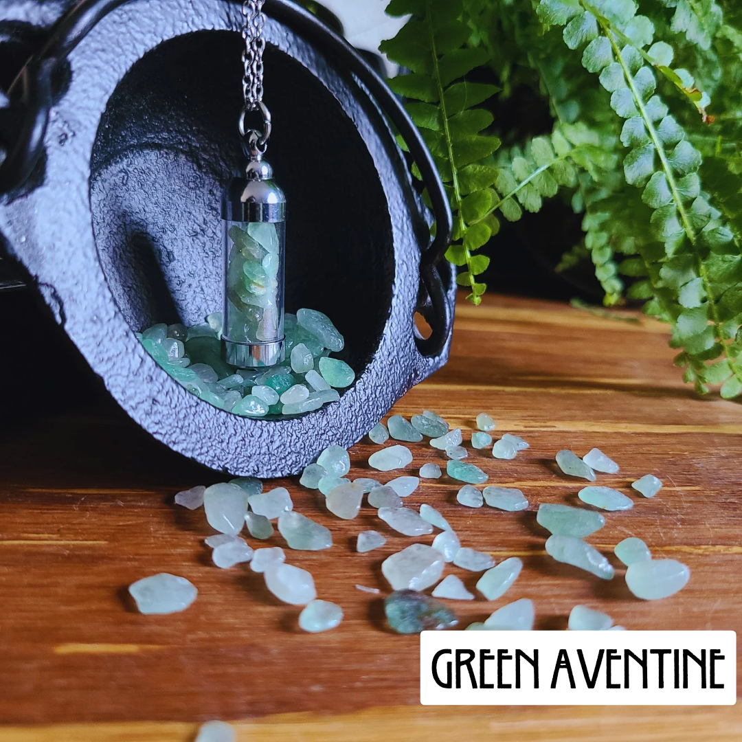 Green Aventurine Crystal Necklace for Abundance and Good Luck