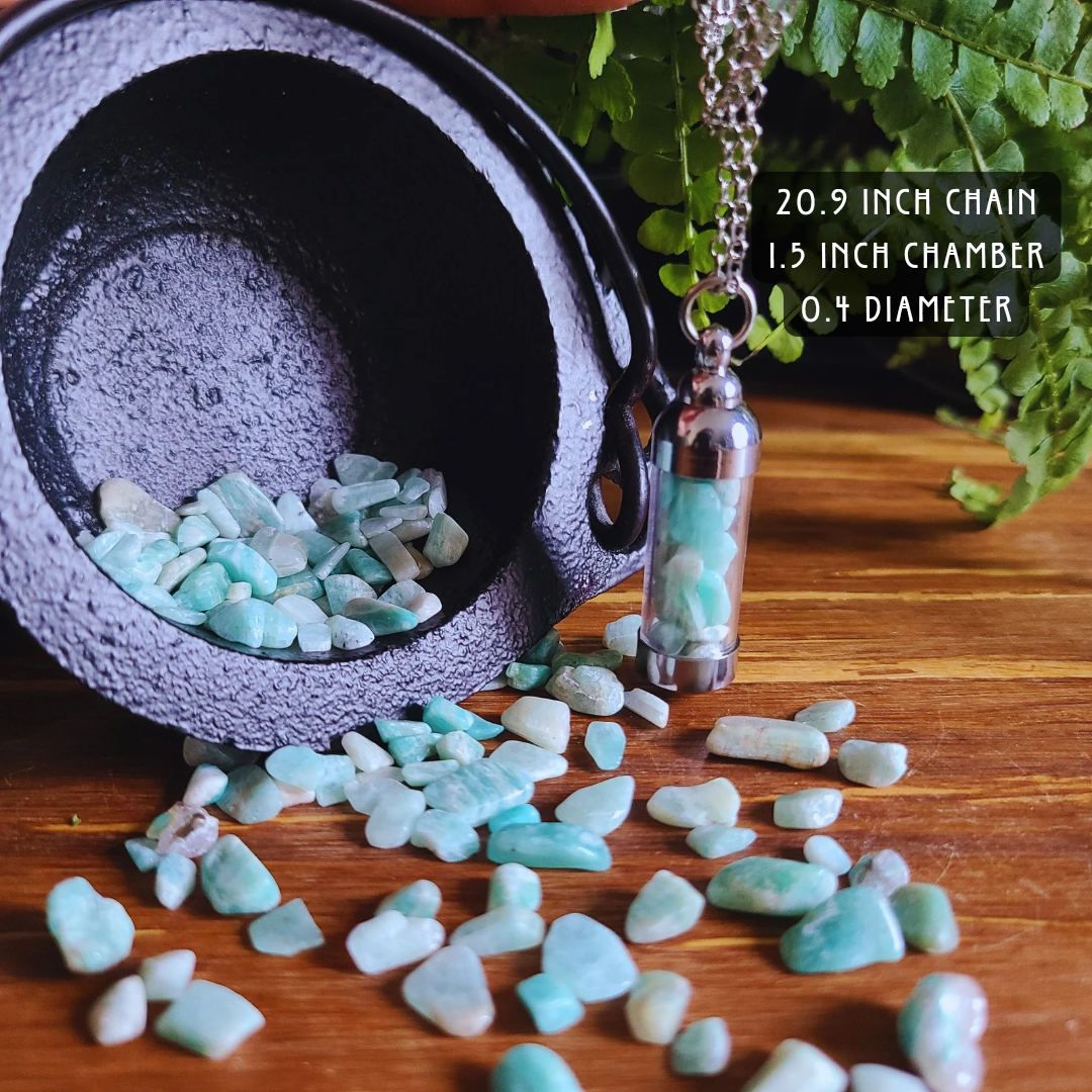 Amazonite Crystal Necklace for Balance & Harmony - Energy-Infused Stone Pendant Natural Amazonite Crystals for Spiritual Protection Emotional Healing