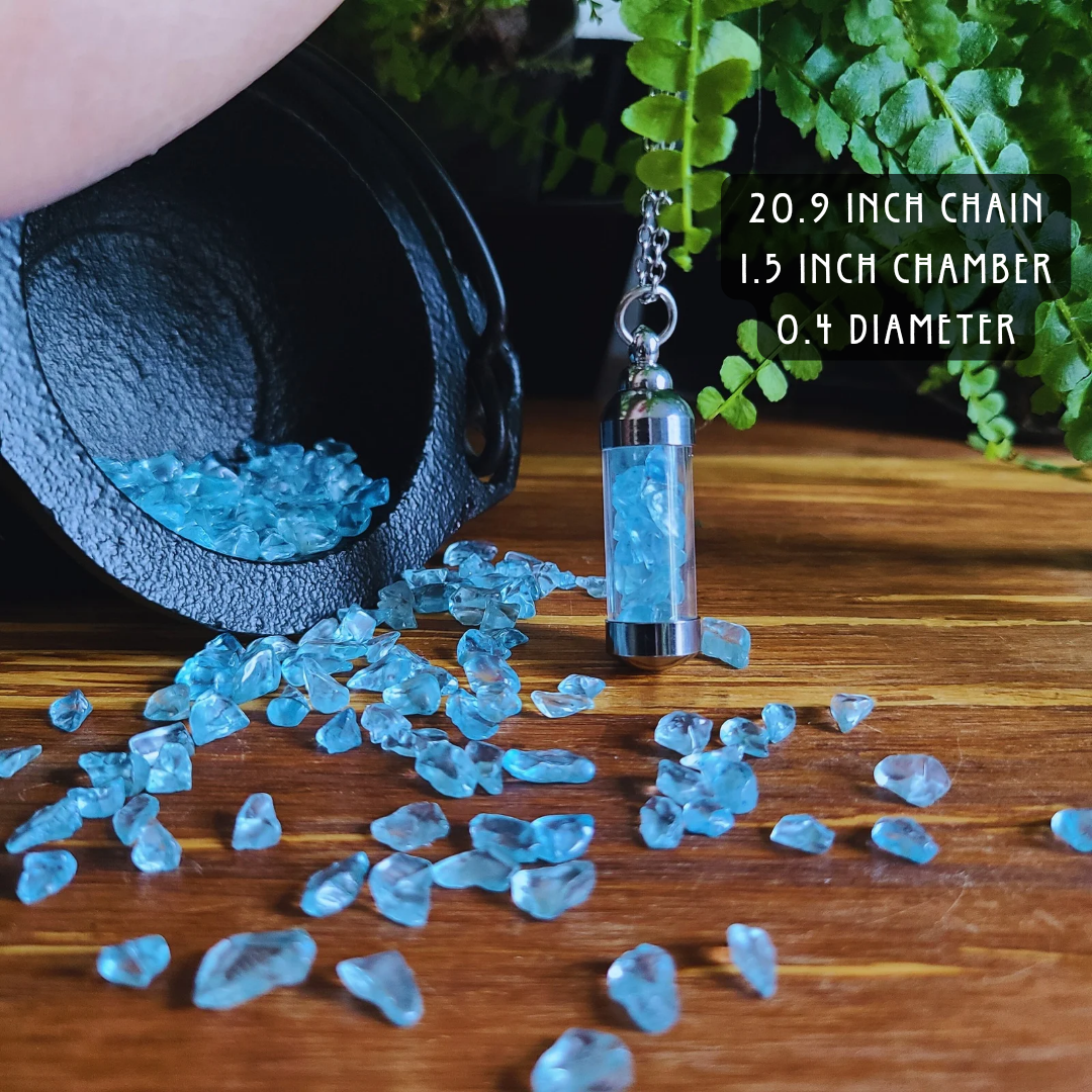 Aquamarine Crystal Energy Necklace - Empowering, Calming & Purifying Jewelry