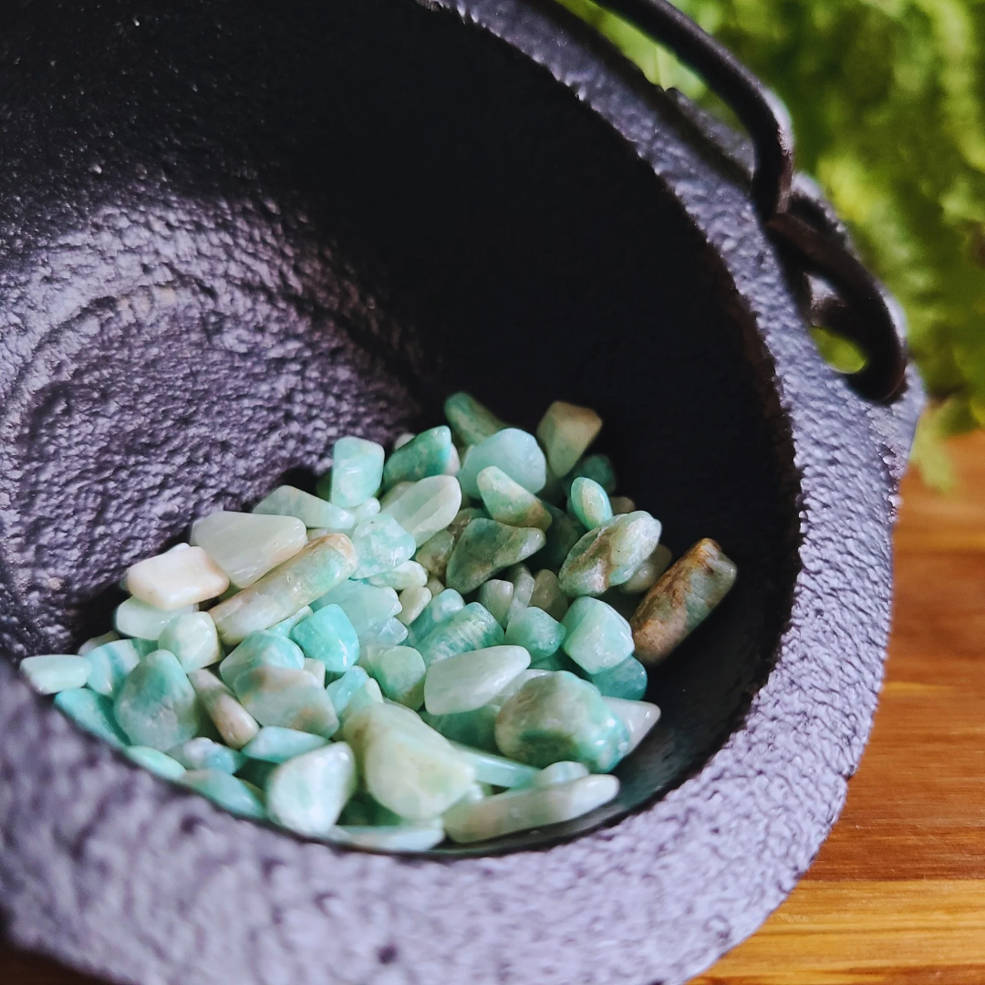 Amazonite Crystal Necklace for Balance & Harmony - Energy-Infused Stone Pendant Natural Amazonite Crystals for Spiritual Protection Emotional Healing