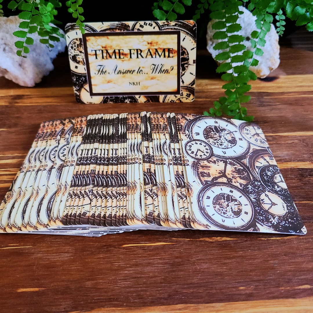 TIMEFRAME Deck - Steampunk Time-Themed Design with Clocks Featuring "The Answer to... When?" by NK