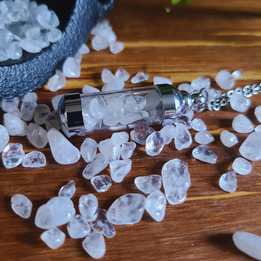 Clear Quartz Crystal Necklace - Pendant for Balance, Clarity, and Positive Energy