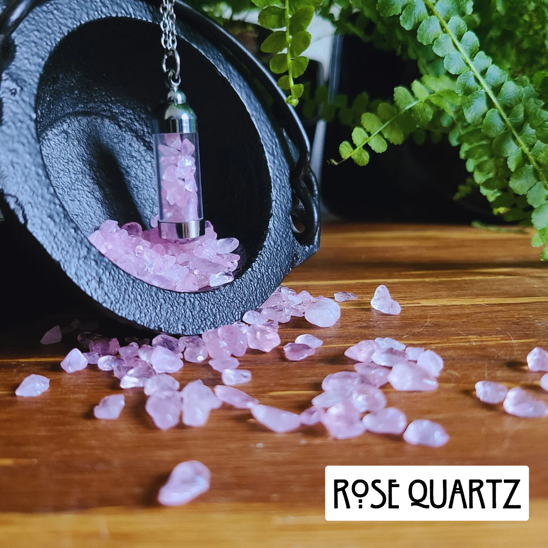 Rose Quartz Crystal Necklace – Heart Chakra Jewelry for Love & Emotional Wellbeing