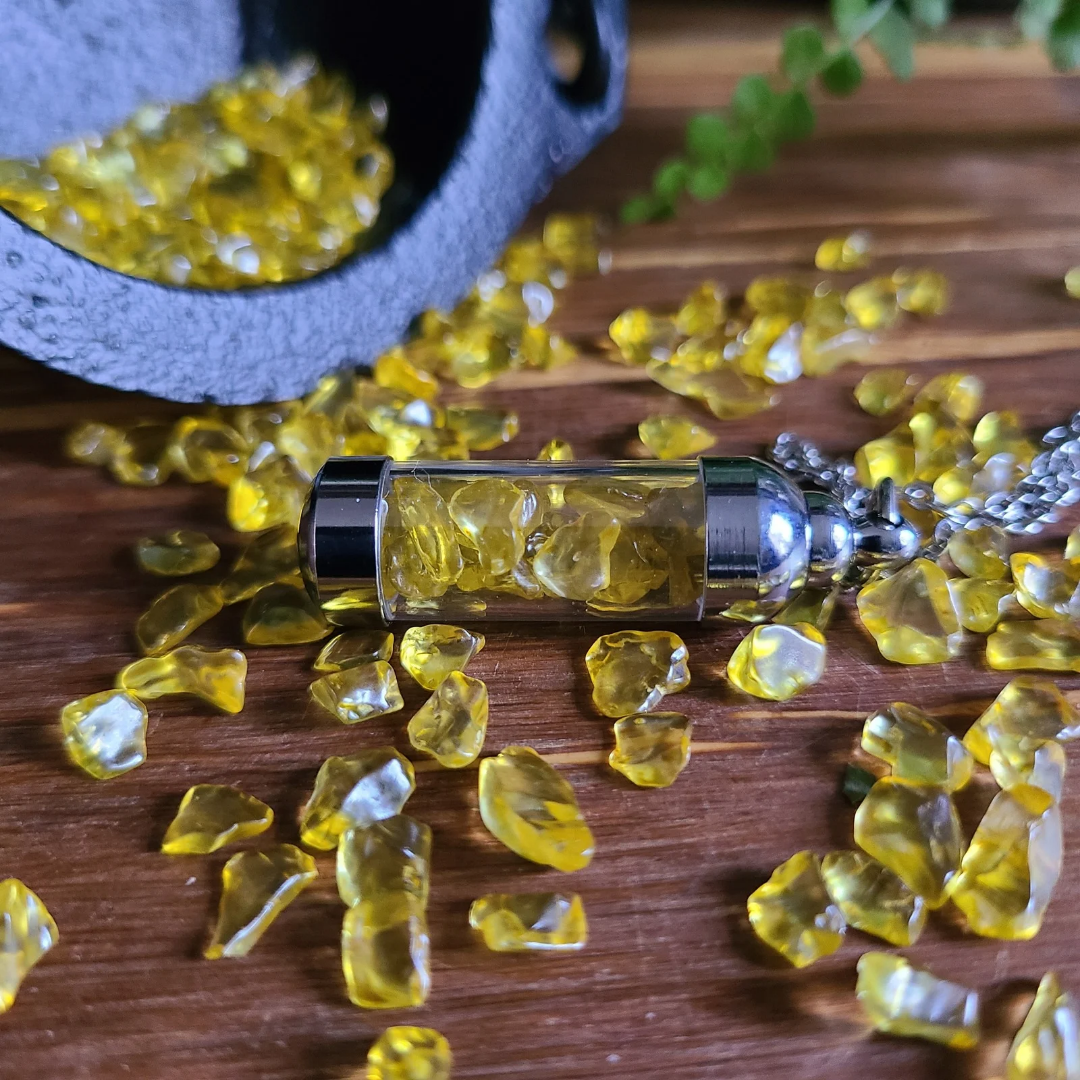 Citrine Crystal Necklace for Positive Energy and Abundance - Energizing Citrine Stone Pendant