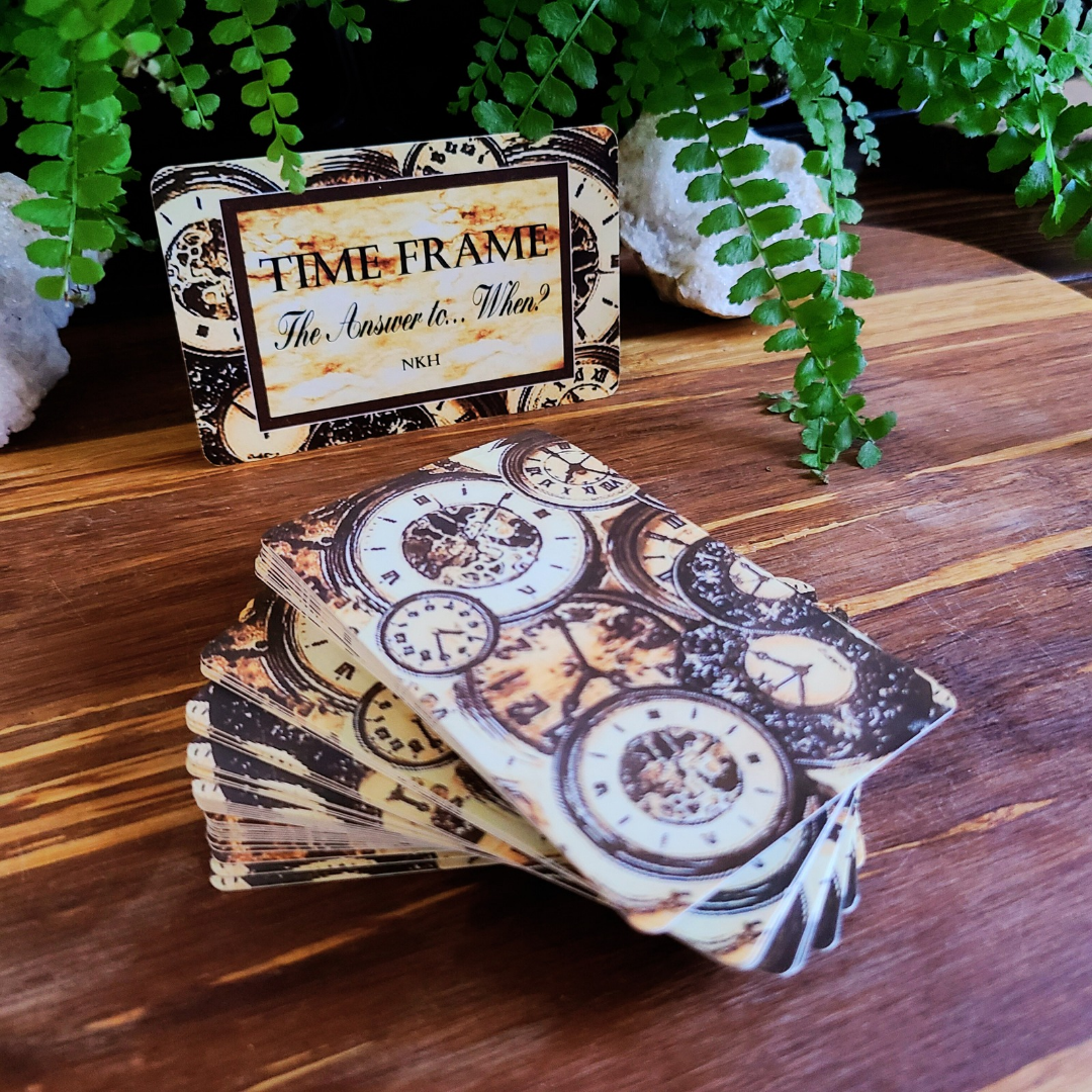 TIMEFRAME Deck - Steampunk Time-Themed Design with Clocks Featuring "The Answer to... When?" by NK