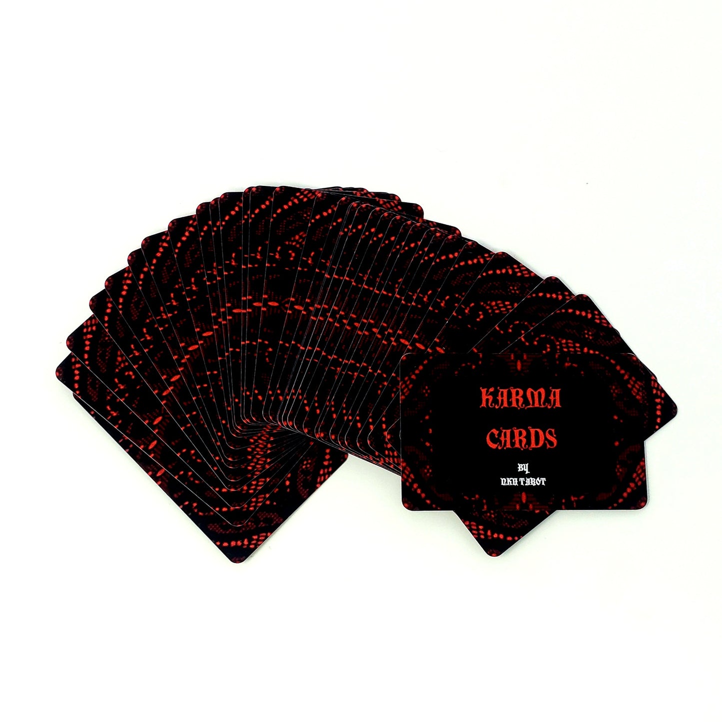 Karma Cards Deck - Gothic Design with Unique Cosmic Karmic Vibes Red White Black