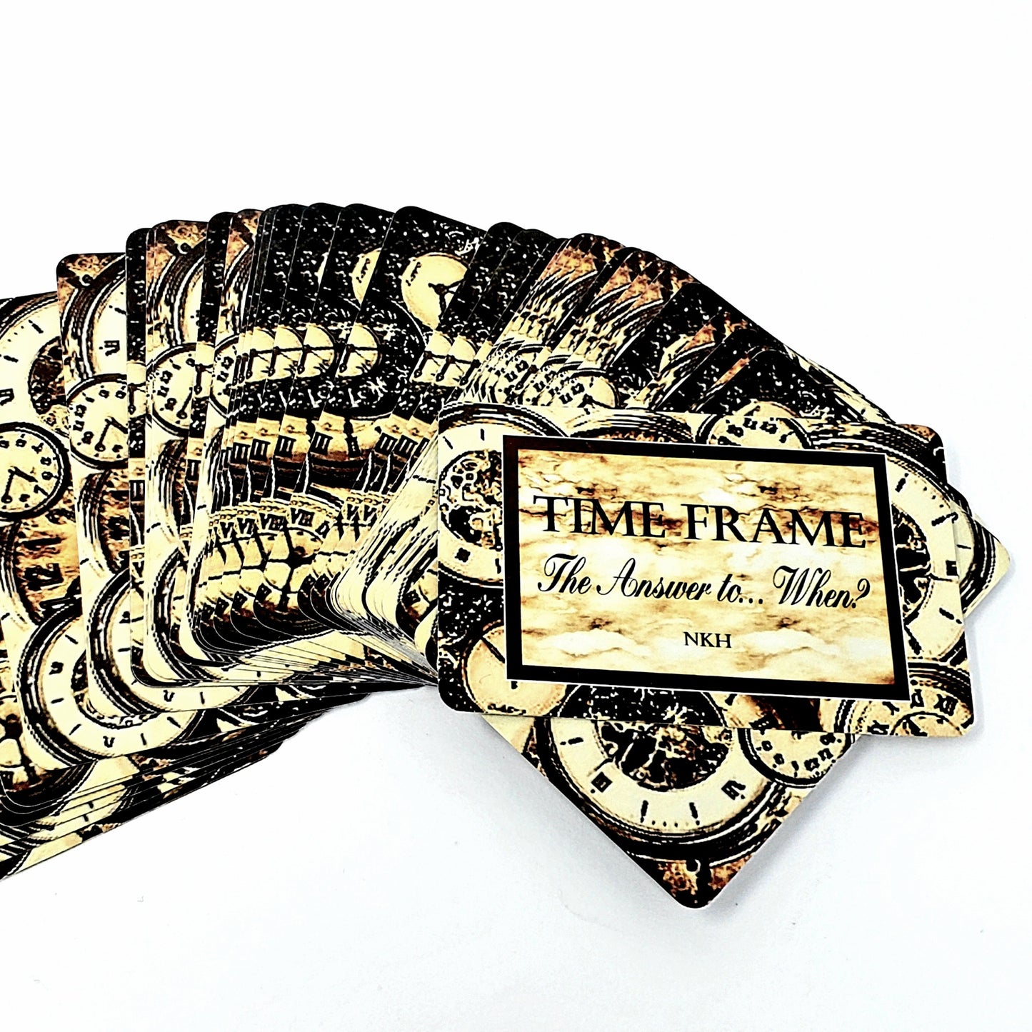 TIMEFRAME Deck - Steampunk Time-Themed Design with Clocks Featuring "The Answer to... When?" by NK