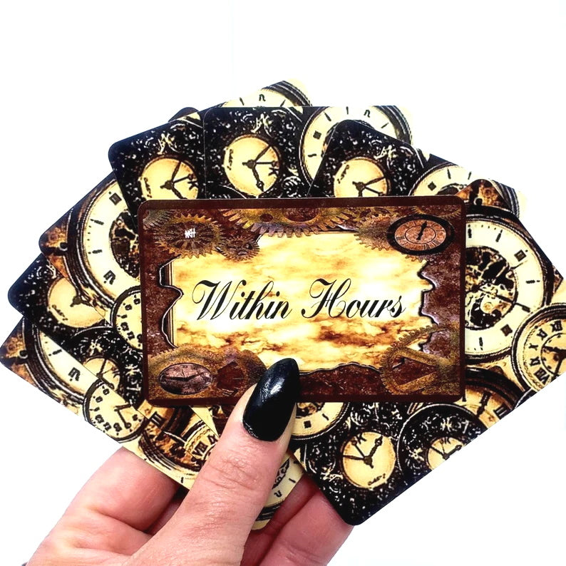 TIMEFRAME Deck - Steampunk Time-Themed Design with Clocks Featuring "The Answer to... When?" by NK