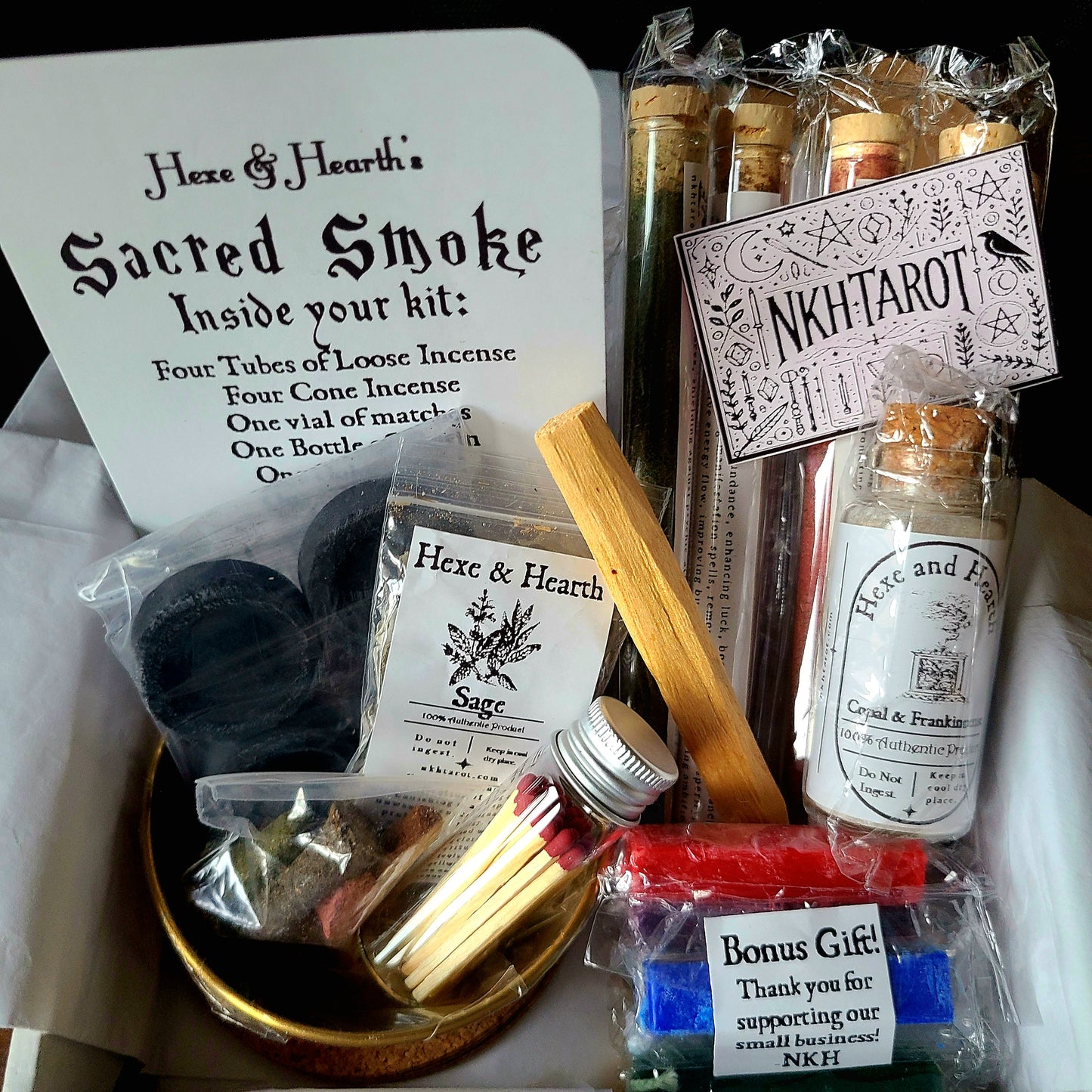 Sacred Smoke Incense Kit – Loose Incense, Resin, Charcoal, Palo Santo & Sage