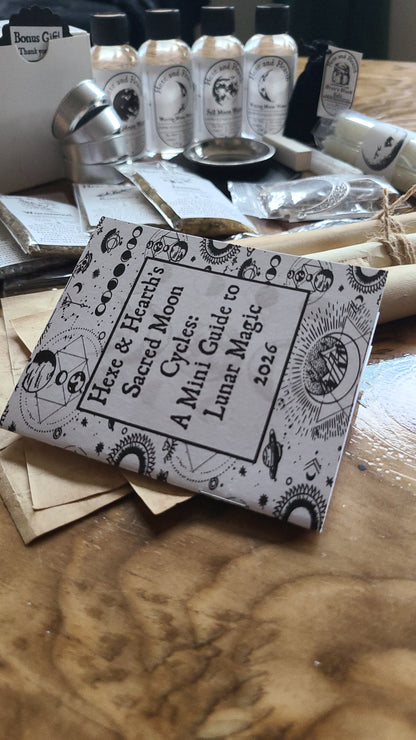 Lunar Spell Kit –3 spells 4 Moon Waters, Selenite Wand & Hexe Black Salt, Cleansing, Charging & Intention