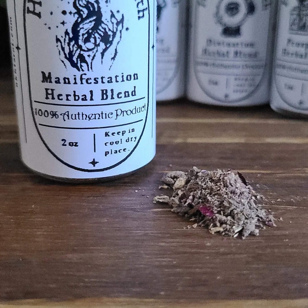 Hexe’s Herbal Blends 4-Pack – Potent Herbs for Divination, Cleansing, Manifestation, and Prosperity Spellwork and Rituals