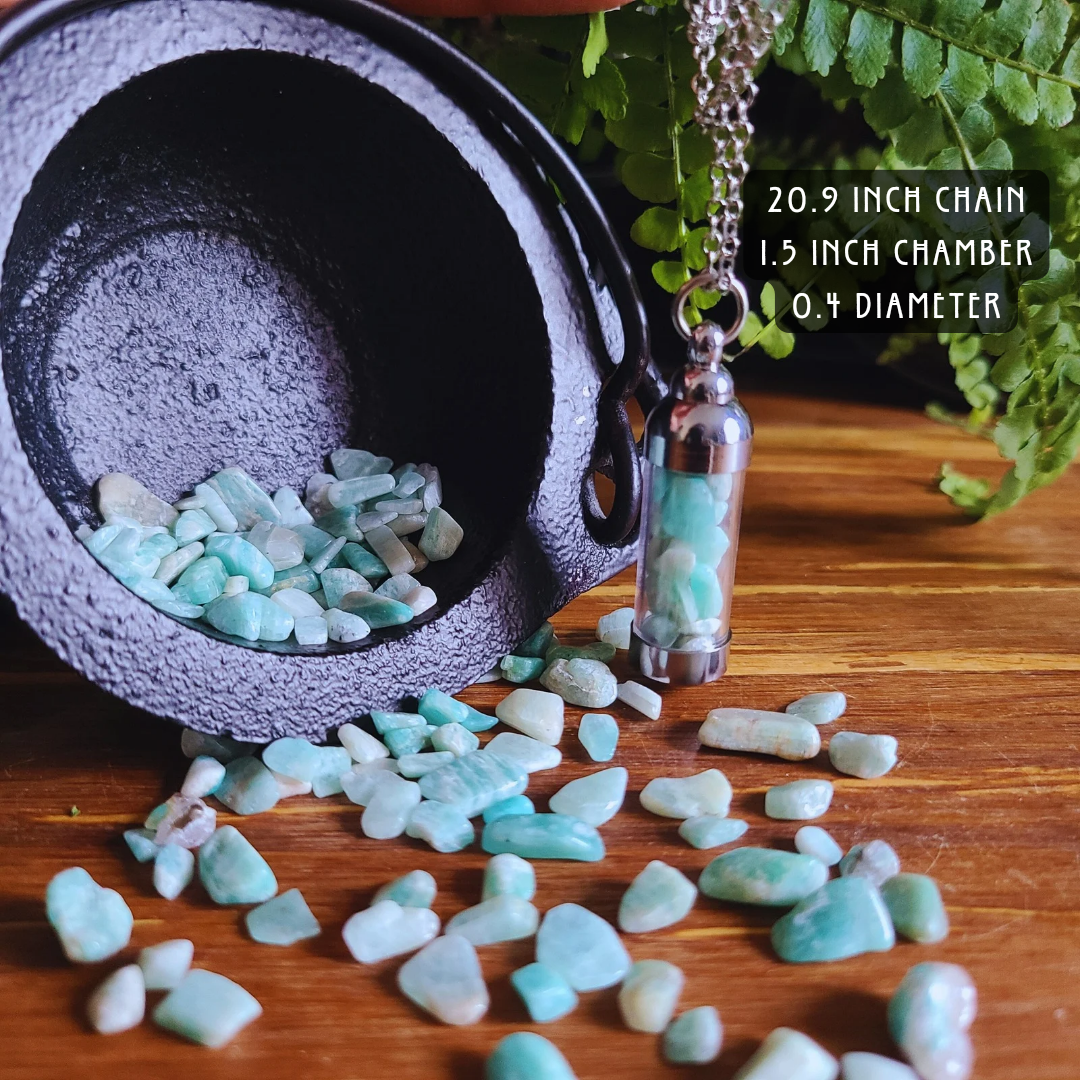 Amazonite Healing Crystal Necklace for Balance & Harmony - Energy-Infused Stone Pendant with Natural Amazonite Crystals for Spiritual Protection and Emotional Healing