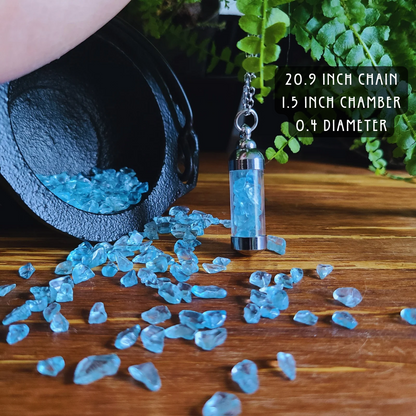 Aquamarine Crystal Energy Necklace - Empowering, Calming & Purifying Healing Jewelry