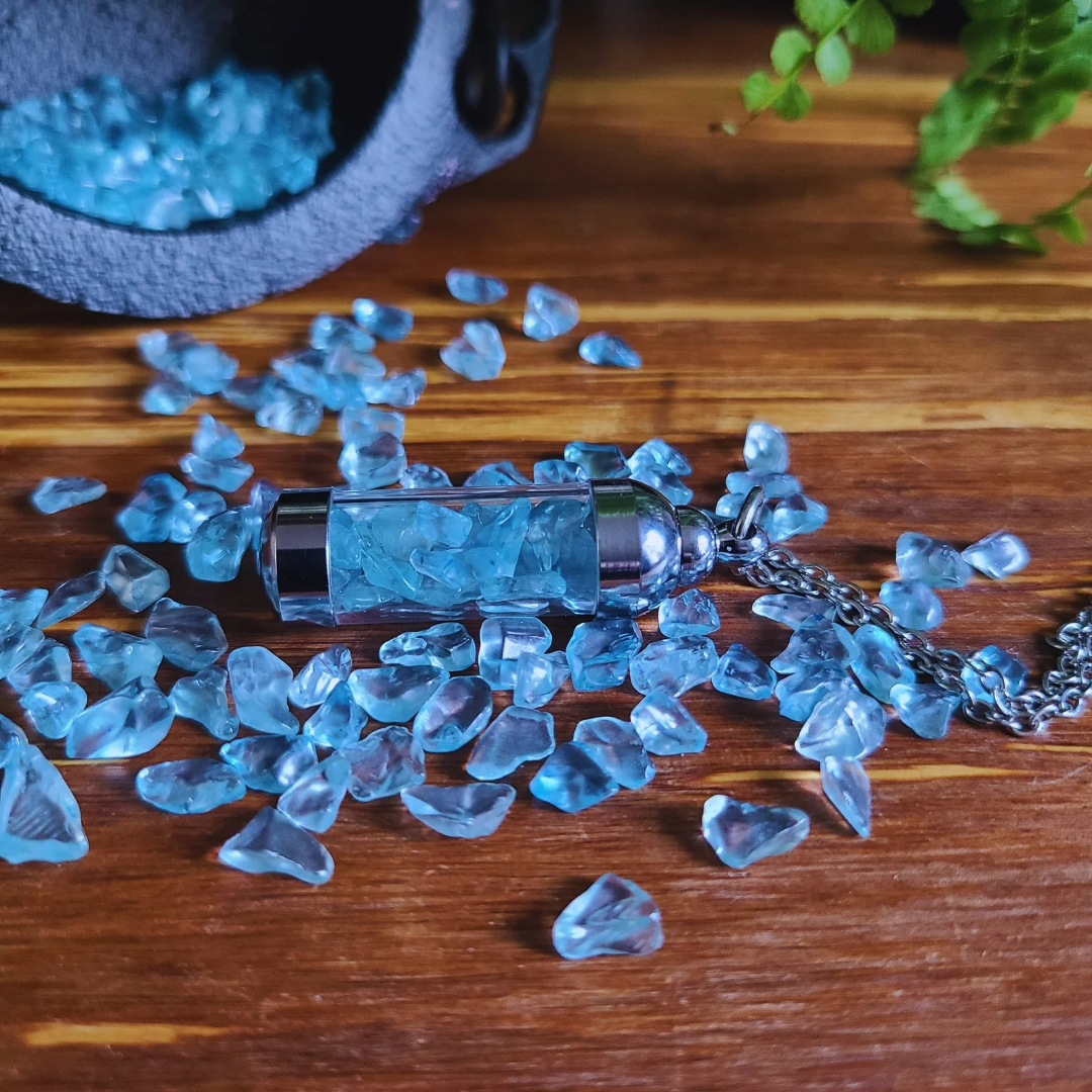 Aquamarine Crystal Energy Necklace - Empowering, Calming & Purifying Healing Jewelry