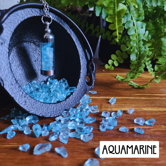 Aquamarine Crystal Energy Necklace - Empowering, Calming & Purifying Healing Jewelry