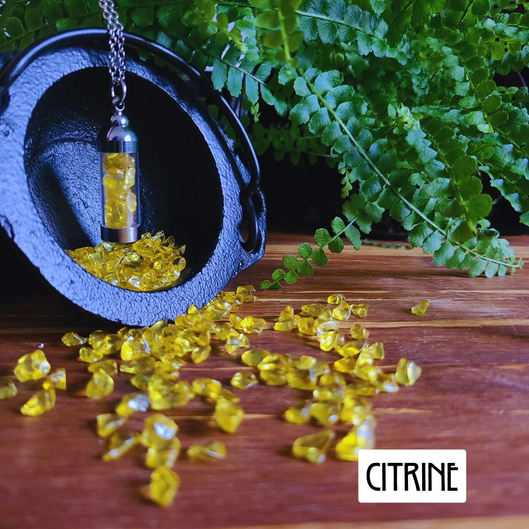 Citrine Crystal Healing Necklace for Positive Energy and Abundance - Energizing Citrine Stone Pendant