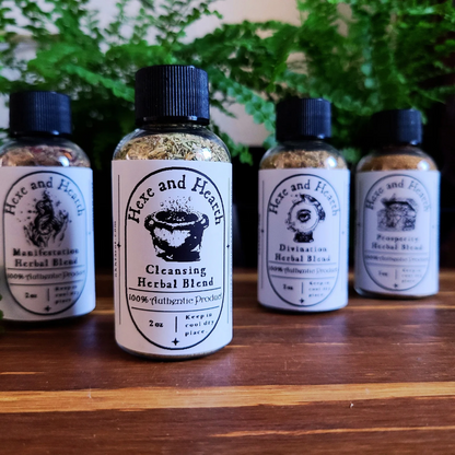 Hexe’s Herbal Blends 4-Pack – Potent Herbs for Divination, Cleansing, Manifestation, and Prosperity Spellwork and Rituals