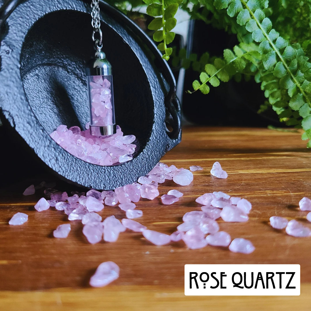 Rose Quartz Crystal Healing Necklace – Heart Chakra Jewelry for Love & Emotional Healing