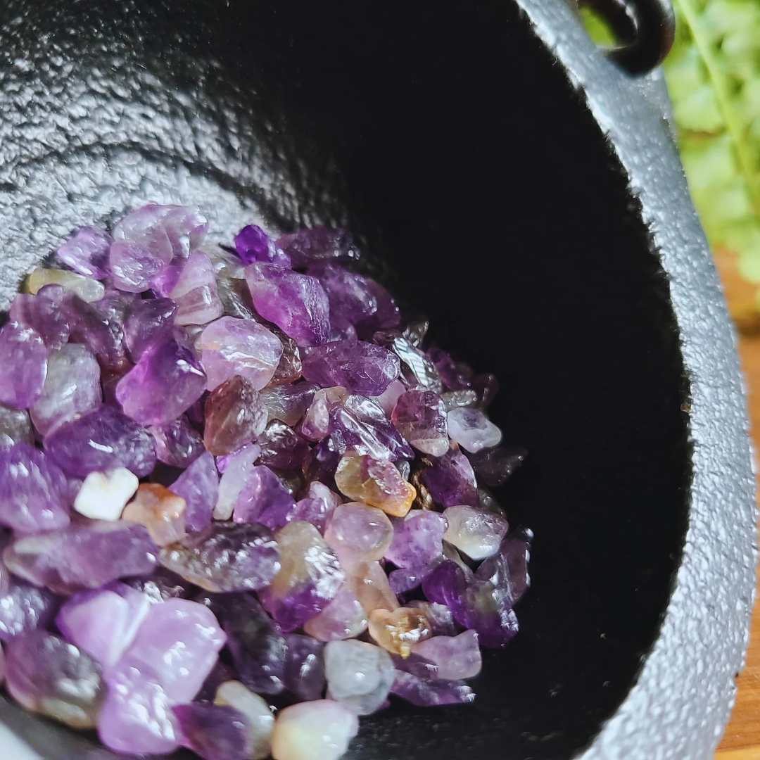 Amethyst Crystal Energy Necklace in Clear Tube Chamber with 20.9-Inch Chain – Harness Healing and Tranquility