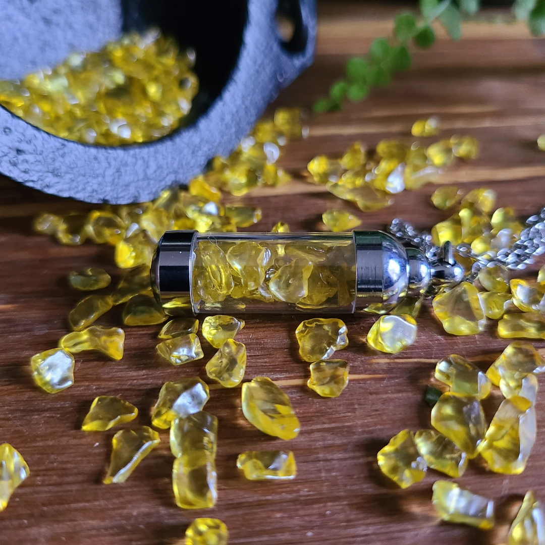 Citrine Crystal Healing Necklace for Positive Energy and Abundance - Energizing Citrine Stone Pendant