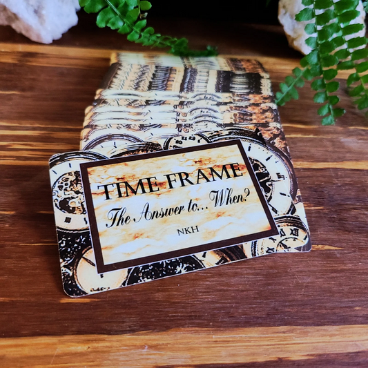 TIMEFRAME Deck - Steampunk Time-Themed Design with Clocks Featuring "The Answer to... When?" by NK